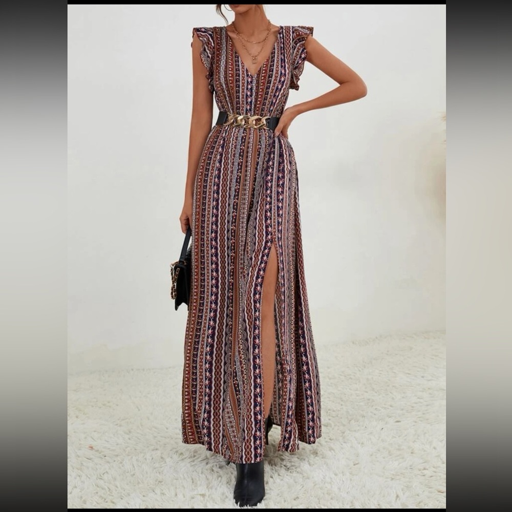 ALL OVER PRINT LONG DRESS